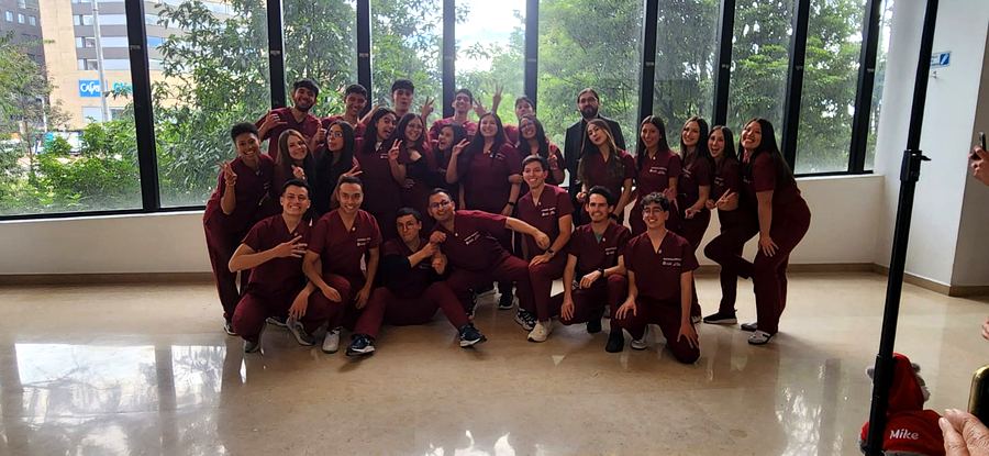 Con los compañeros de clase